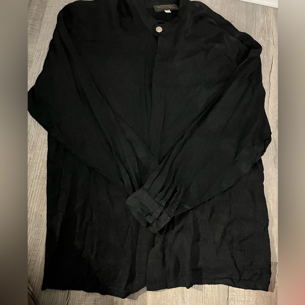 James Lord Elegant Black Casual Button Down Shirt